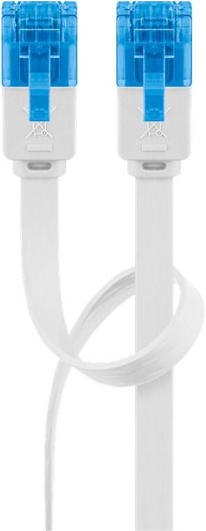 50x Goobay 96369 CAT 6A Flach-Patchkabel, U/UTP, weiß, 10 m - Kupferleiter (CU)