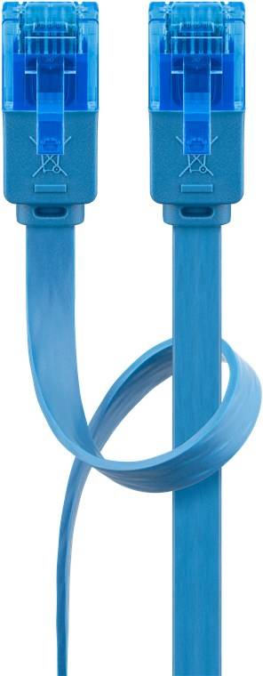 120x Goobay 96328 CAT 6A Flach-Patchkabel, U/UTP, blau, 3 m - Kupferleiter (CU)
