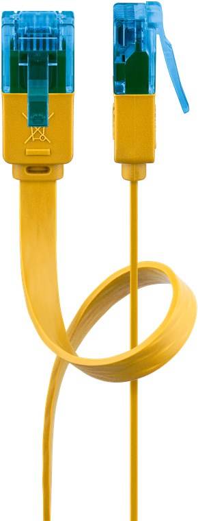 290x Goobay 96296 CAT 6A Flach-Patchkabel, U/UTP, gelb, 0.5 m - Kupferleiter (CU)