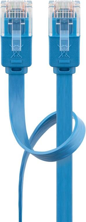 160x Goobay 96413 CAT 6 Flach-Patchkabel, U/UTP, blau, 2 m - Kupferleiter (CU)