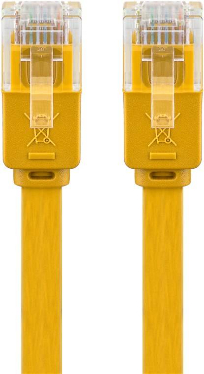 120x Goobay 96420 CAT 6 Flach-Patchkabel, U/UTP, gelb, 3 m - Kupferleiter (CU)