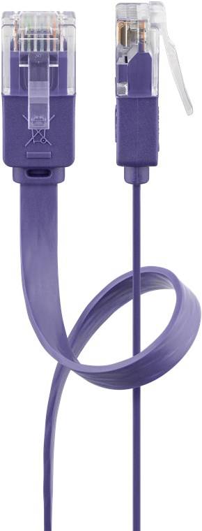 160x Goobay 96417 CAT 6 Flach-Patchkabel, U/UTP, violett, 2 m - Kupferleiter (CU)