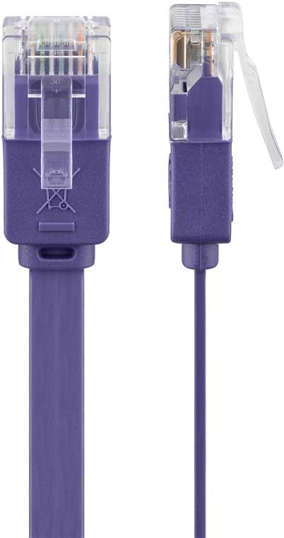 160x Goobay 96417 CAT 6 Flach-Patchkabel, U/UTP, violett, 2 m - Kupferleiter (CU)