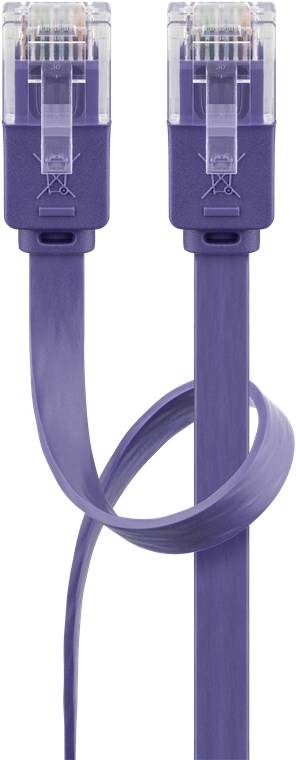 160x Goobay 96417 CAT 6 Flach-Patchkabel, U/UTP, violett, 2 m - Kupferleiter (CU)