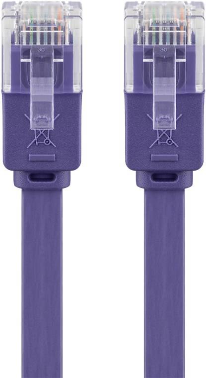 160x Goobay 96417 CAT 6 Flach-Patchkabel, U/UTP, violett, 2 m - Kupferleiter (CU)