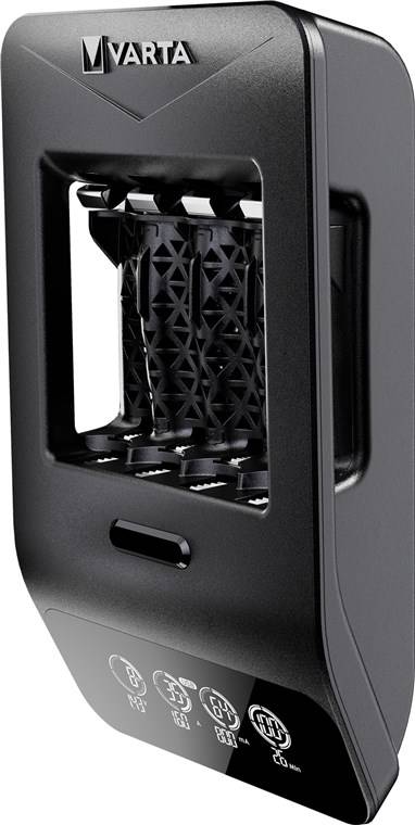 2x Varta 64757 Varta LCD Smart Charger+ (Typ 57684) inkl. 4x AA 2100 mAh, schwarz - lädt bis zu 4x AA-Akkus oder AAA-Akkus (NiMH) simultan