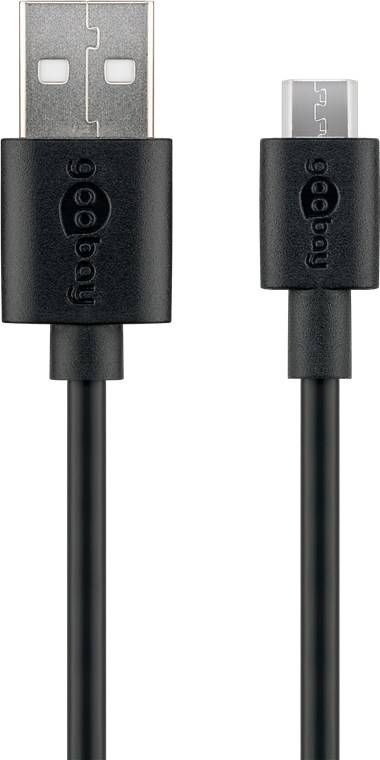 200x Goobay 72227 Micro-USB Schnelllade- und Synchronisationskabel, Schwarz, 1 m - für Android-Geräte, schwarz