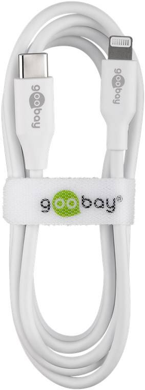 100x Goobay 39444 Lightning USB-C™ Lade- und Synchronisationskabel, 0,5 m, weiß, 0.5 m - MFi-Kabel für Apple iPhone/iPad