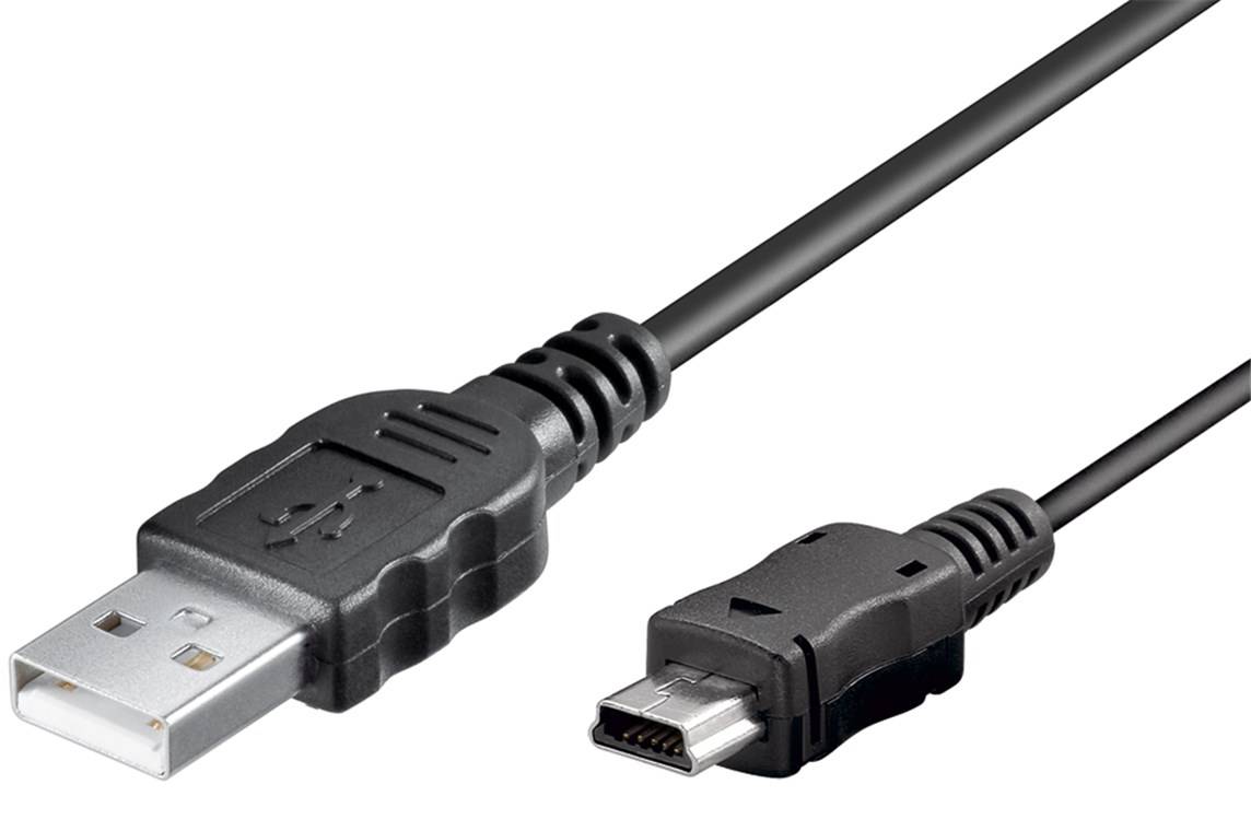 100x Goobay 46712 Mini USB Sync- und Ladekabel, Schwarz, 1 m - USB-2.0-Stecker (Typ A) > USB 2.0-Mini-Stecker (Typ B, 5-Pin)