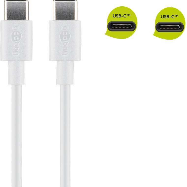 200x Goobay 66317 USB-C™ Lade- und Synchronisationskabel, 1 m, Weiß - für Geräte mit USB-C™-Anschluss, weiß