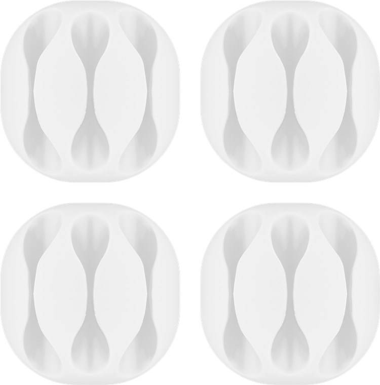 10x Goobay 70373 Kabelmanagement 3-Slots, weiß, Weiß - 4er-Set zum Ordnen und Fixieren, ablösbar