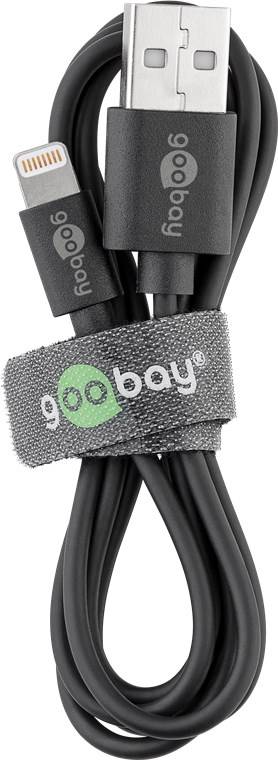 200x Goobay 72904 Lightning USB Lade- und Synchronisationskabel, 0,5 m, schwarz, 0.5 m - MFi-Kabel für Apple iPhone/iPad