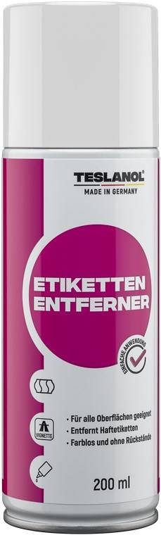 12x Teslanol 26008 Etikettenentfernerspray - beseitigt mühelos und schnell Etiketten – 200 ml