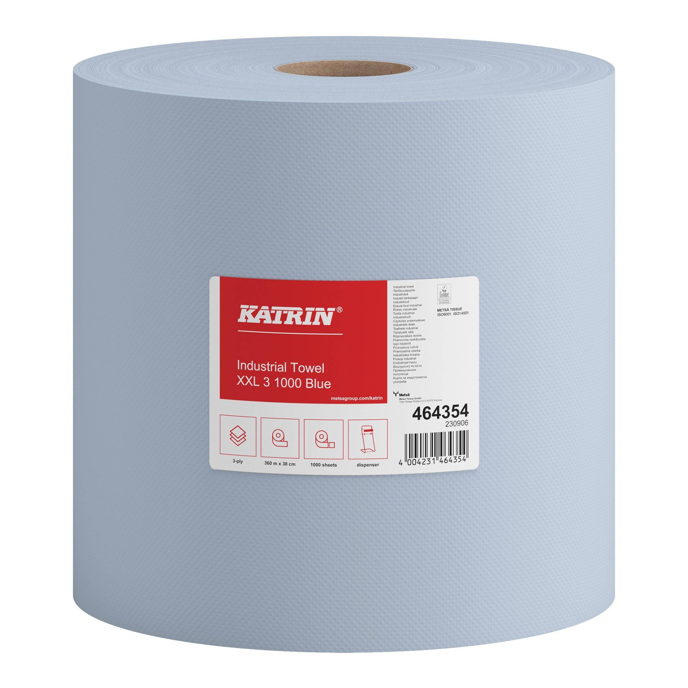 KATRIN 464354 Wischtuch Basic Industrial XXL3 blau, 3-lagig, 360 m