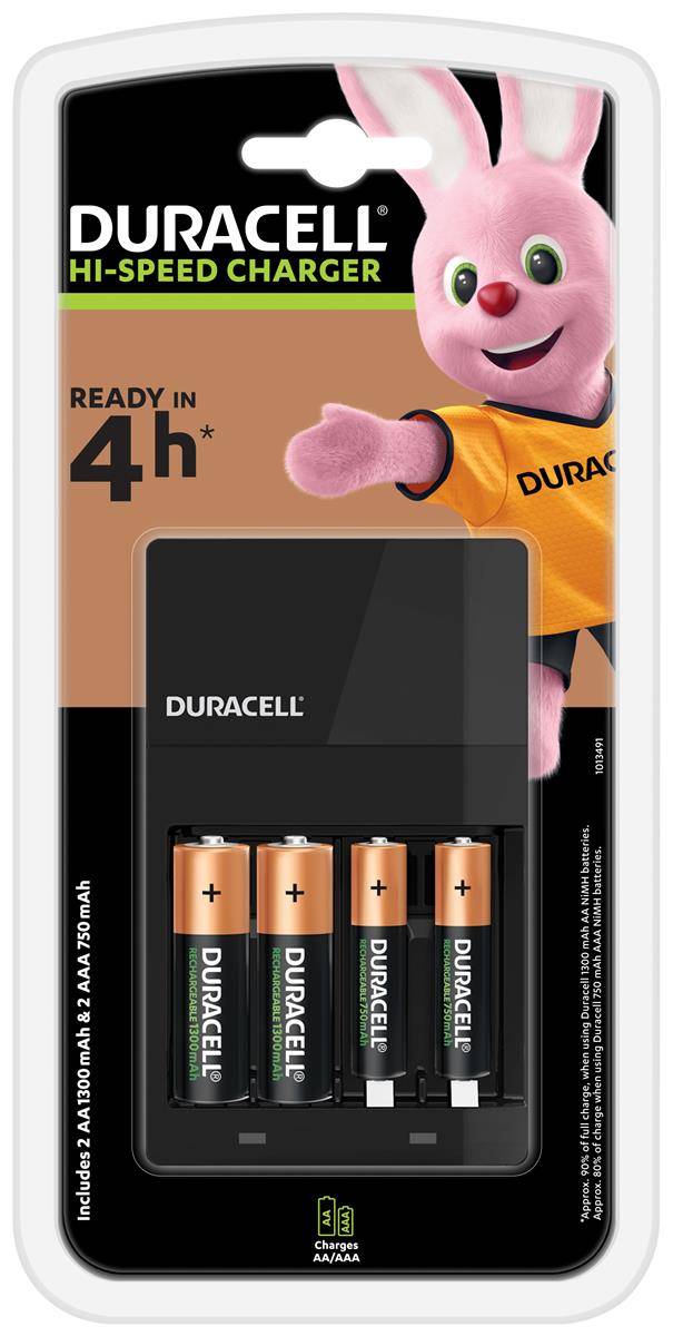 Duracell 118577 Duracell Ladegerät CEF14 inkl. 2x AA 1300mAh 2x AAA 750mAh