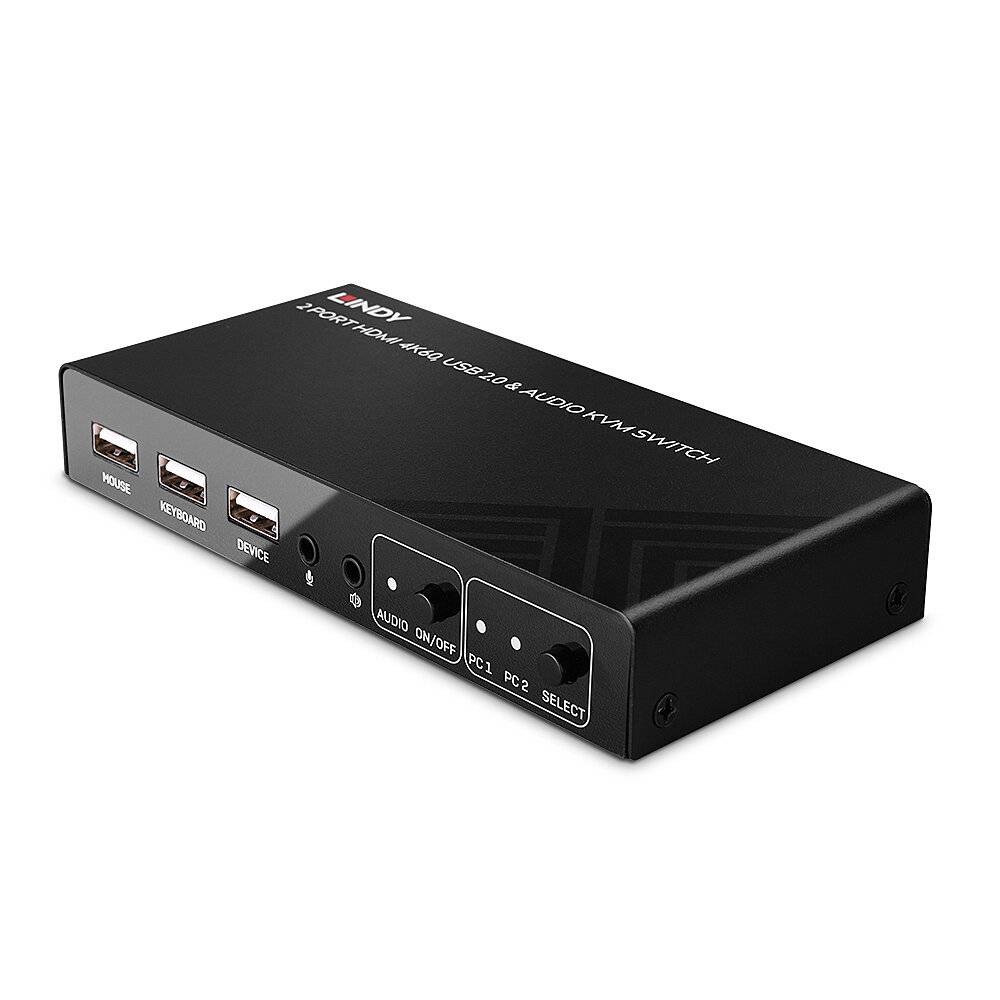 Lindy 32809 LINDY 2 Port KVM Switch HDMI 4K60, USB 2.0 & Audio