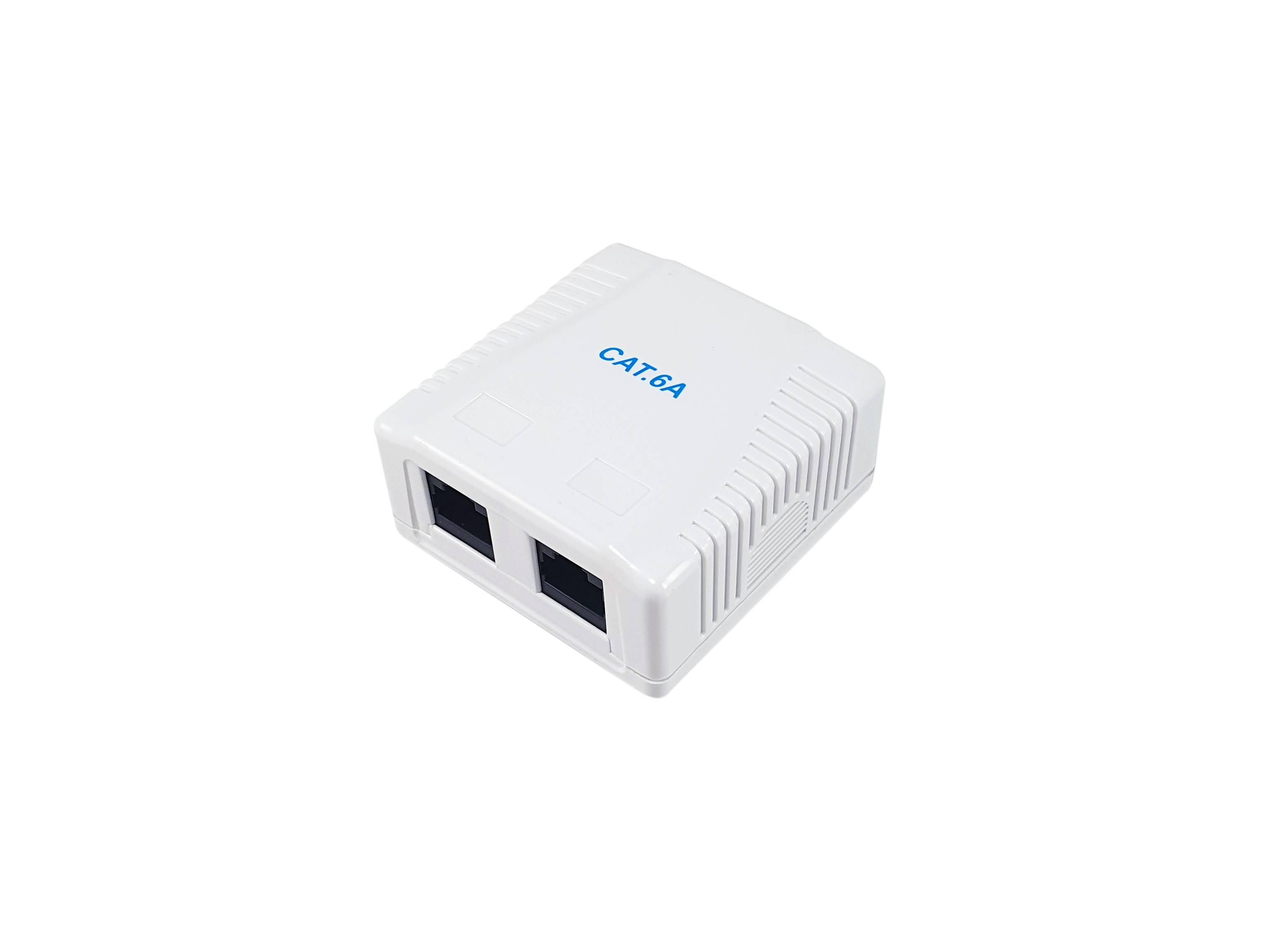 Equip 235216 Equip Aufputzdose Cat6A 2-Port 2x RJ45 UTP RAL 9010 ws Polybeutel