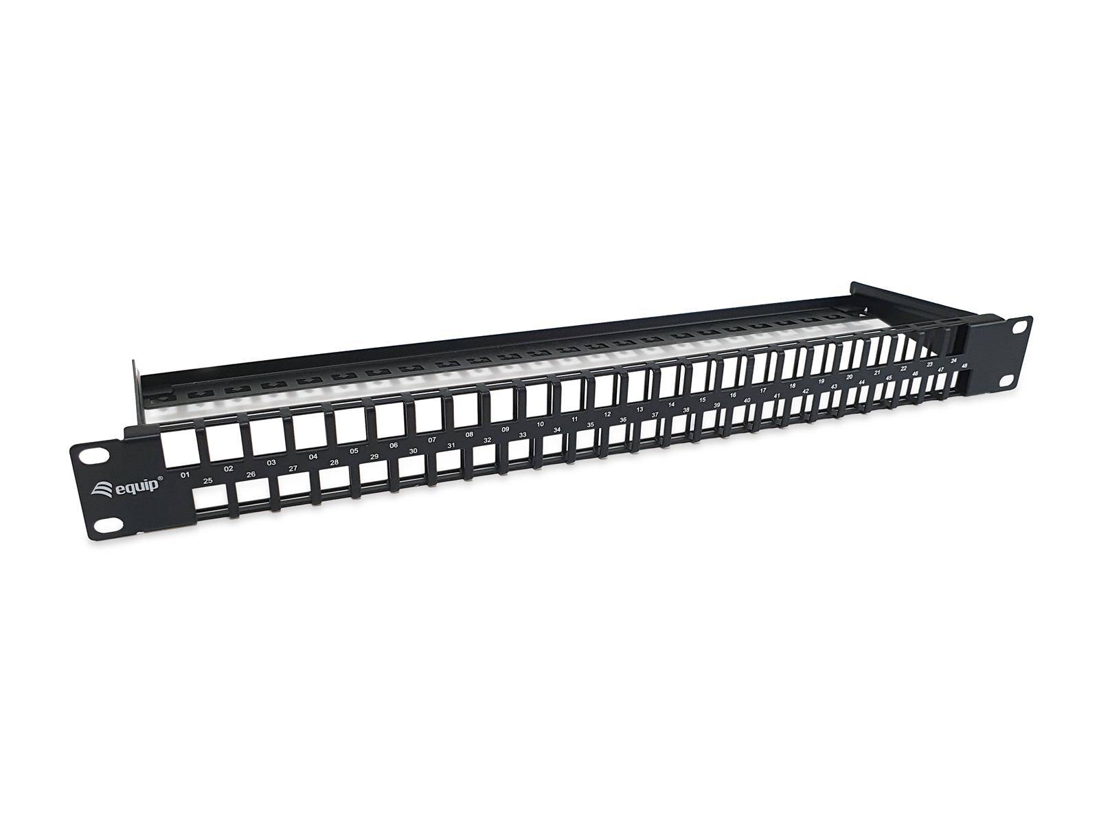 Equip 769258 Equip Patchpanel 48x Cat6 19" UTP 1HE Keystone Montage sw