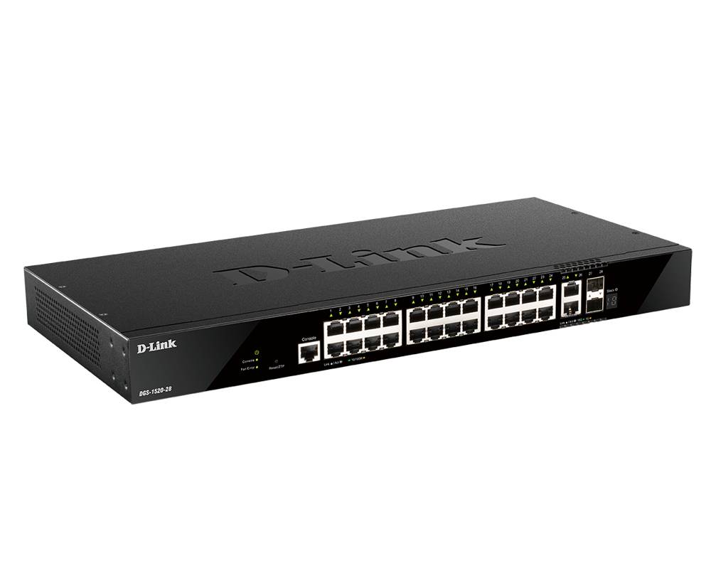 D-Link DGS-1520-28/E Switch 440mm D-Link DGS-1520-28 2*SFP+/ 2*XGE/24*GE retail