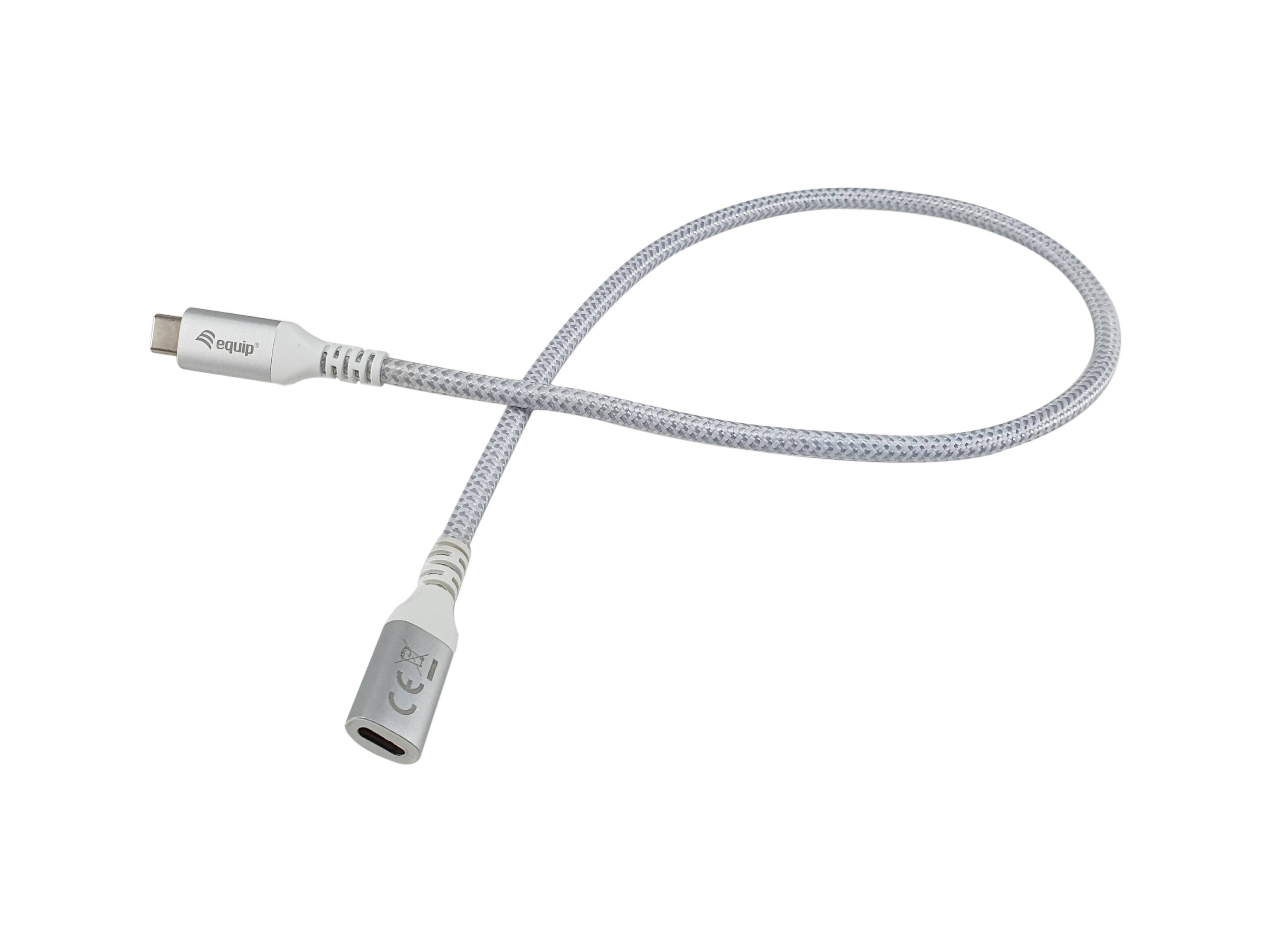 Equip 128375 Equip Kabel USB-C 3.2 -> C Verl. St/Bu 0.50m 5A 4K/60Hz ws