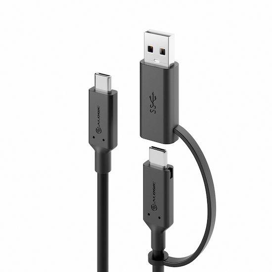 Alogic ELCCA3212-BK Alogic USB C Kabel Typ C -C USB +A Adapter M/M 1,2m, sw