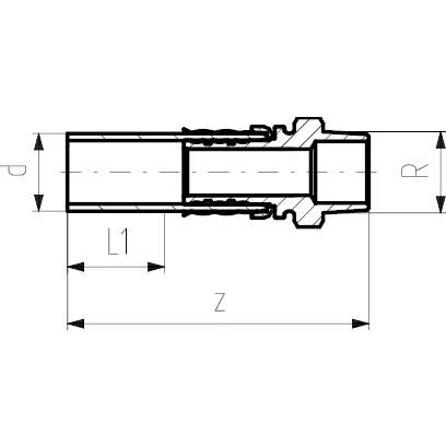 Georg Fischer Übergangsfitting COOL-FIT 2.0, PE/Messing, d50-1 1/2", PN16, 168mm, 1 Stk.