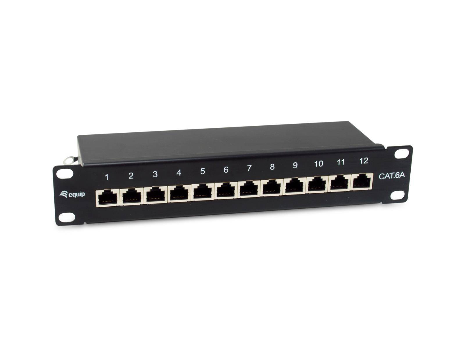 Equip 326623 Equip Patchpanel 12x RJ45 Cat6A 10" FTP 1HE Premium schwarz
