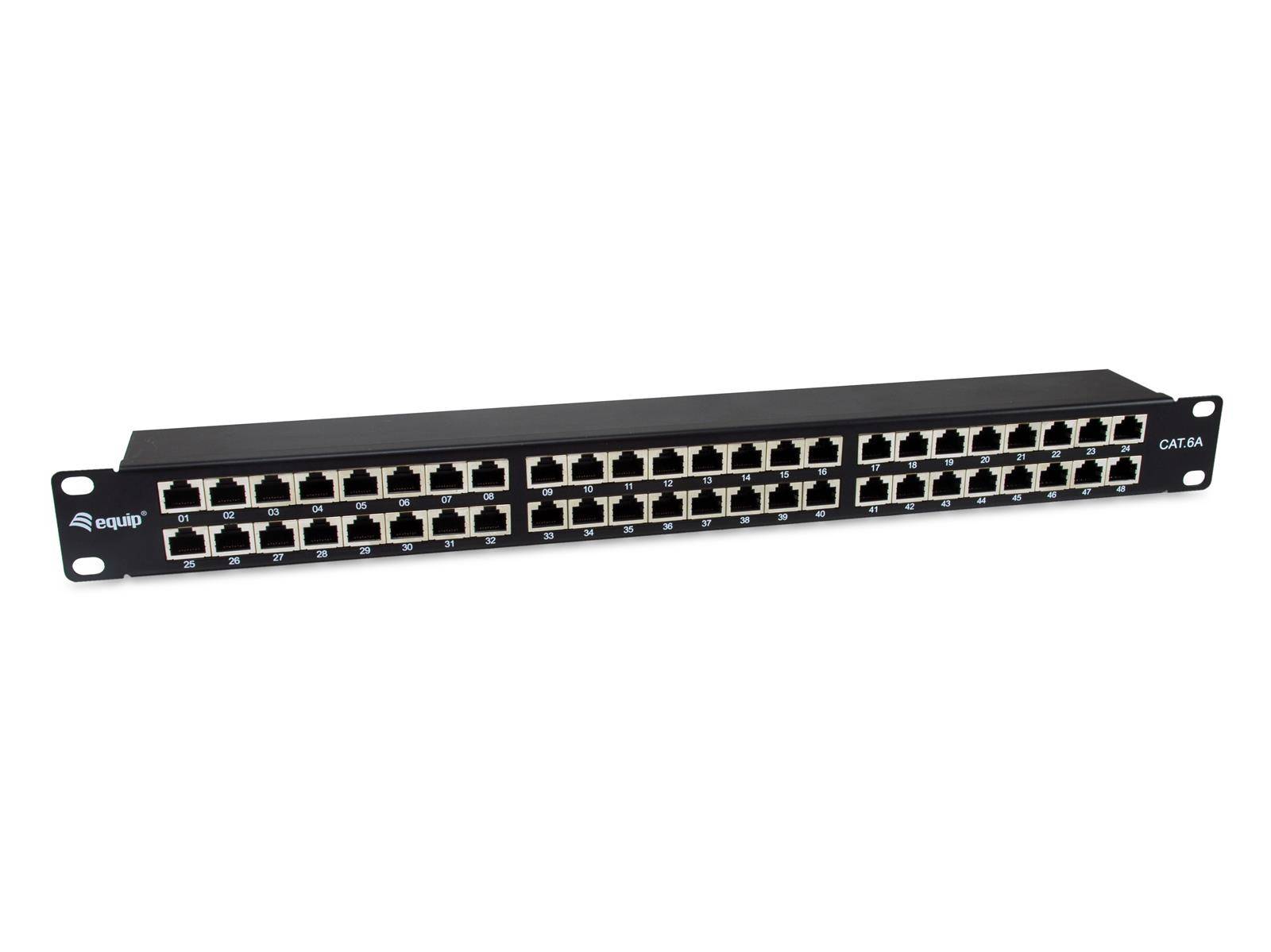 Equip 326626 Equip Patchpanel 48x RJ45 Cat6A 19" FTP 1HE Premium schwarz