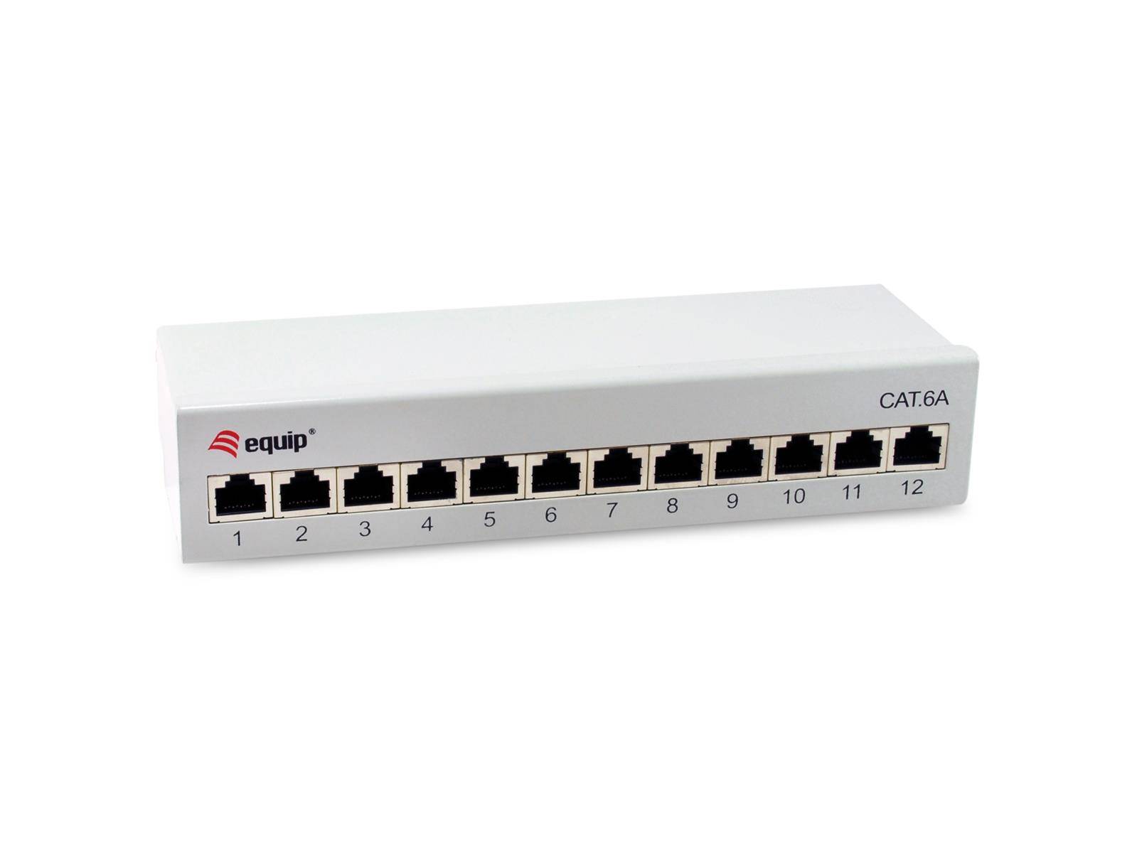 Equip 326522 Equip Patchpanel 12x RJ45 Cat6A FTP 1HE Premium hellgrau