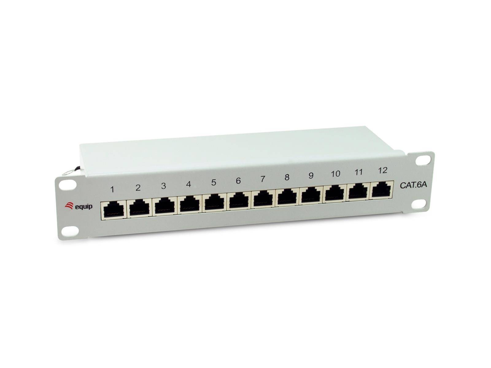 Equip 326523 Equip Patchpanel 12x RJ45 Cat6A 10" FTP 1HE Premium hellgrau