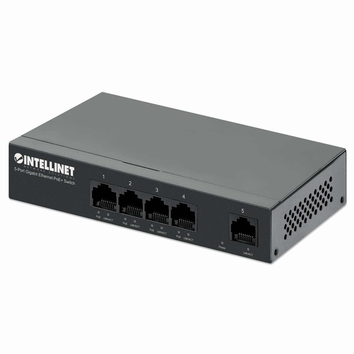 Intellinet 561792 INTELLINET 5-Port Gigabit Ethernet PoE+ Switch 4x PSE PoE+