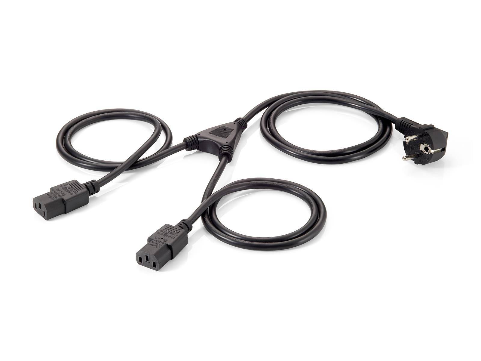 Equip 112220 Equip Y-Netzanschlusskabel Schuko -> 2x IEC C13 St/Bu 1.8m Polybeutel