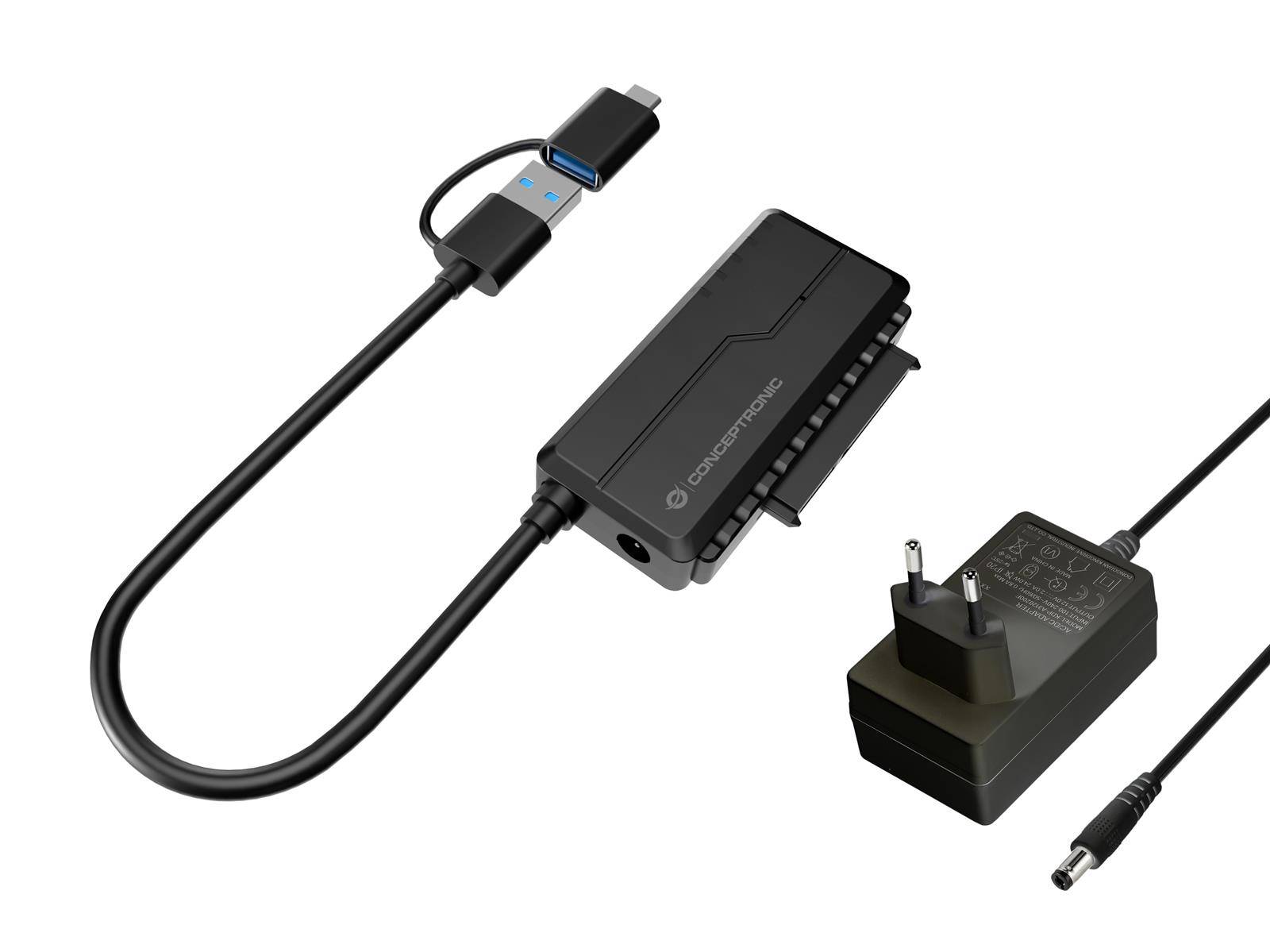 Conceptronic ABBY21B CONCEPTRONIC Adapter USB-C -> SATA Adapter 2.5/3.5" schwarz
