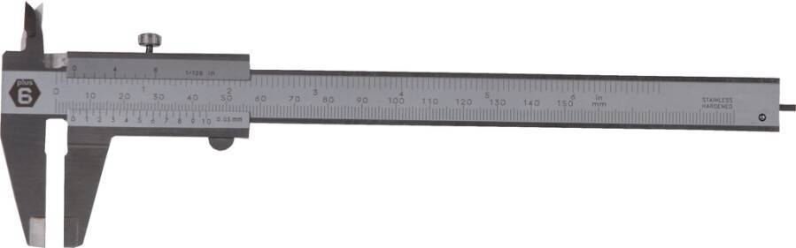 Taschenmessschieber plus6 150 mm 32430A Messbereich 150 mm Ablesung 0,05 / 1/128 mm/inch Schnabellänge 40 mm Ausführung