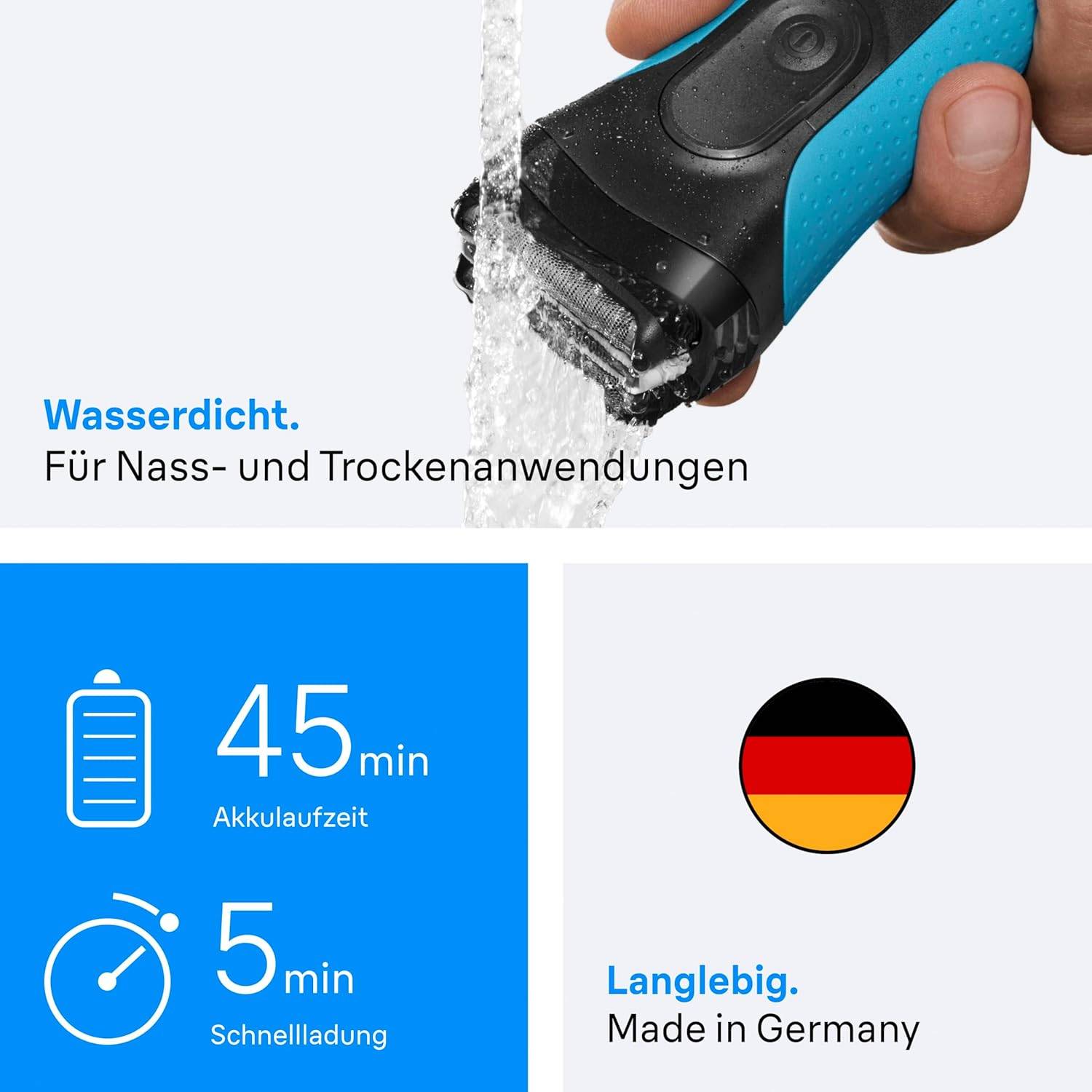 Braun Series 3+ Rasierer Herren Elektrisch Elektrorasierer Rasierapparat Blau