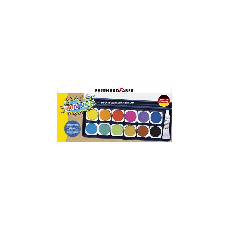 EBERHARD FABER Deckfarbkasten WINNER, 12 Farben