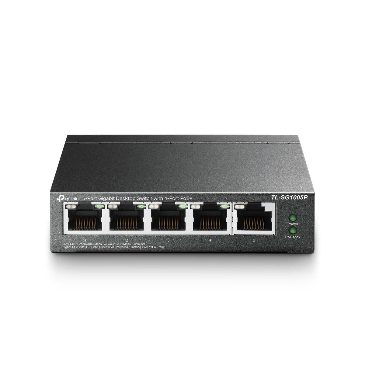 TL-SG1005P - TP-Link TL-SG1005P 5-Port Gigabit Desktop Switch mit 4 PoE+-Ports