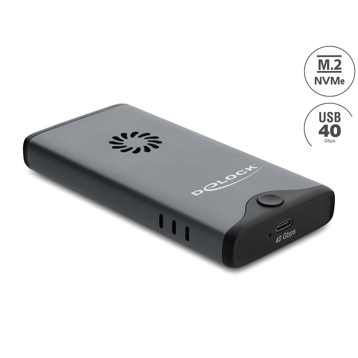 42034 - Delock USB Type-C™ 40 Gbps Gehäuse für M.2 NVMe PCIe SSD mit Lüfter, werkzeugfrei