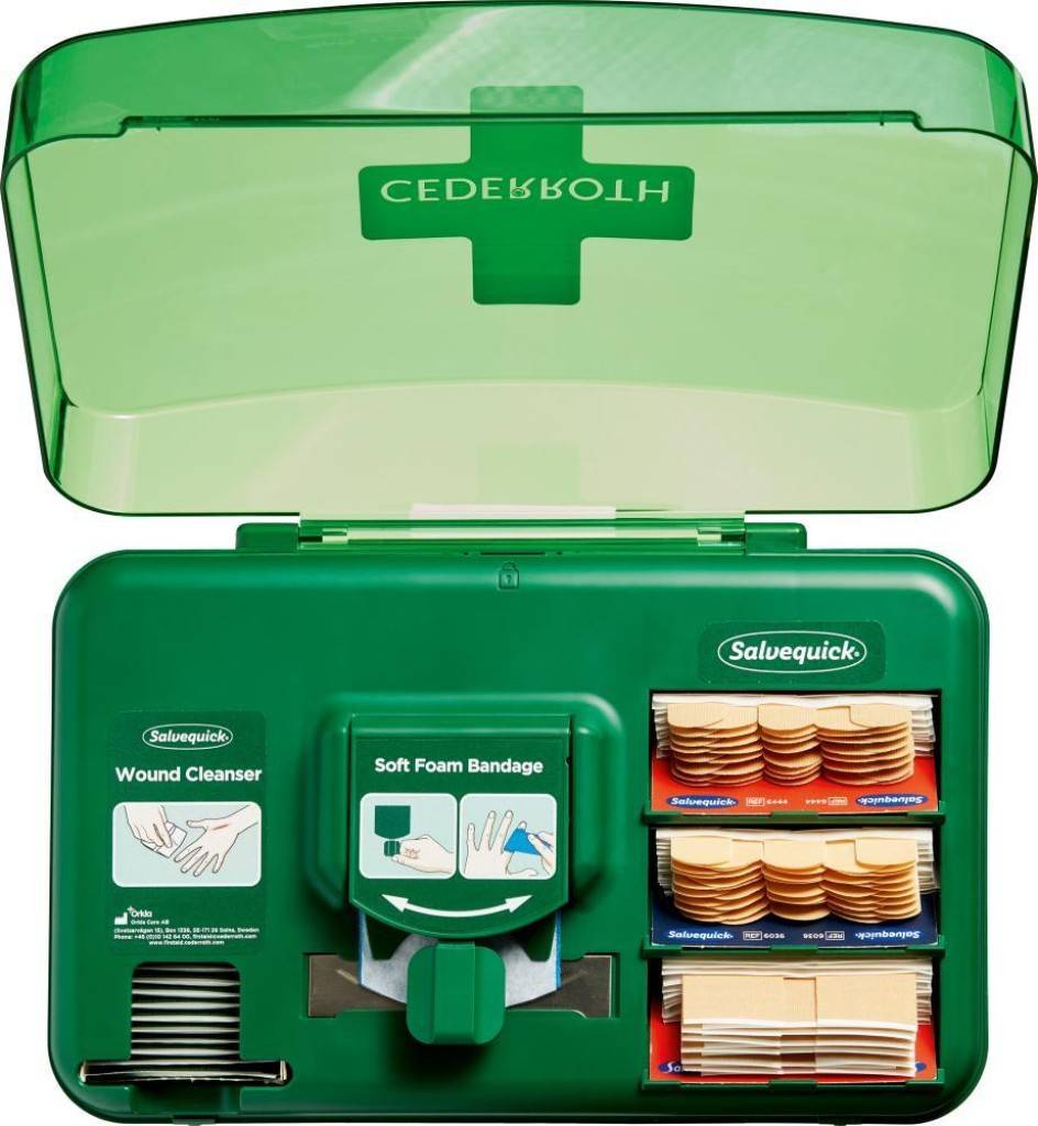 Pflasterspender Plus Wound Care DispenserEigenschaften Aus ABS-Kunststoff Für die Versorgung kleinerer Wunden StaubschutzabdeckungInhalt