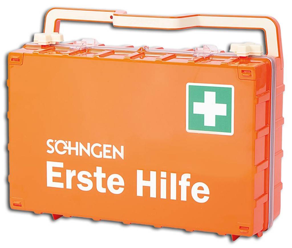 Erste-Hilfe-Koffer DYNAMIC-GLOWEigenschaften Aus ABS-Kunststoff mit Gummidichtung, spritzschutz geschützt Transparente Abdeckplatten zum Schutz