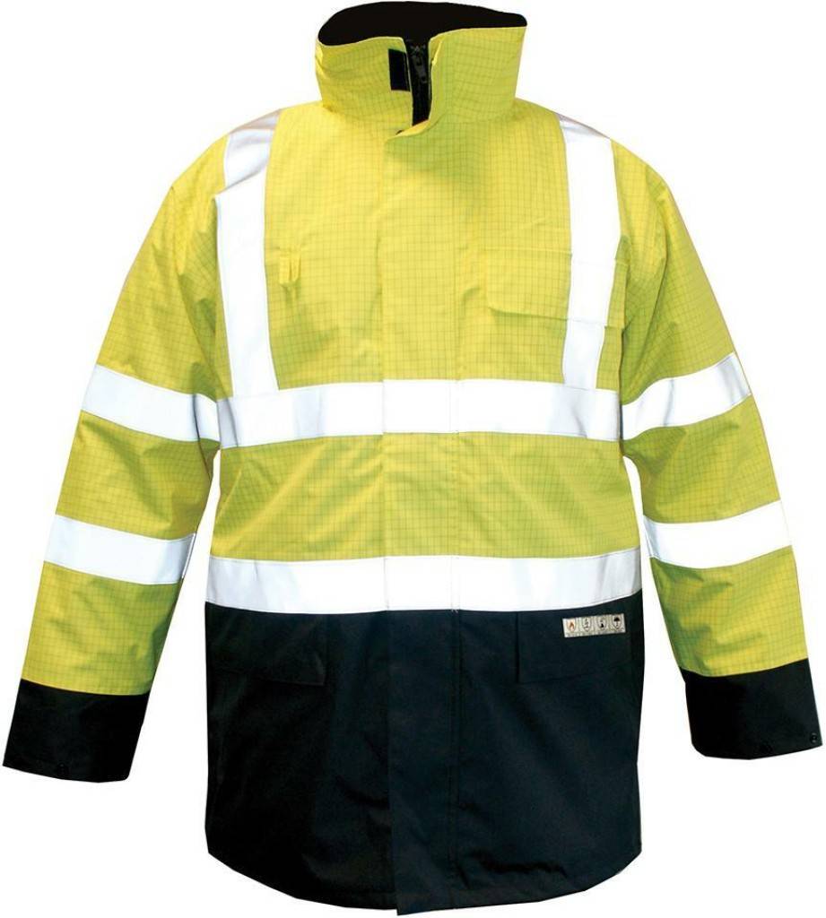 Parka MWEAR FR/ASTAusführung Wasserdichtes Gewebe mit PU-Beschichtung Flammenhemmendes Fleecefutter an Körper und Ärmeln Hochstehender Kra