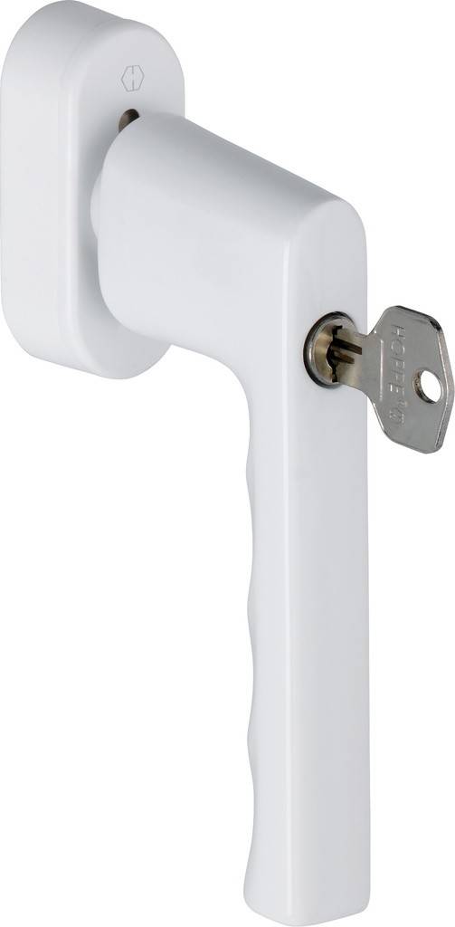 HOPPE-Aluminium-Dreh-/Kipp-Fenstergriff mit SecuForte und VarioFit, abschließbar geprüft nach DIN EN 13126-3 23/180-0133/33/C1 und RAL-GZ 607/9,