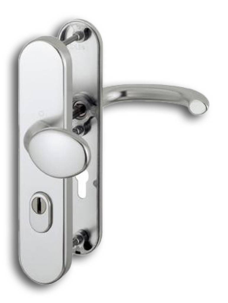 HOPPE-Aluminium-Schutz-Langschild-Wechsel-Garnitur mit Zylinder-Abdeckung für Außen-/Wohnungsabschluss-Türen geprüft nach DIN EN 1906 37-0142A