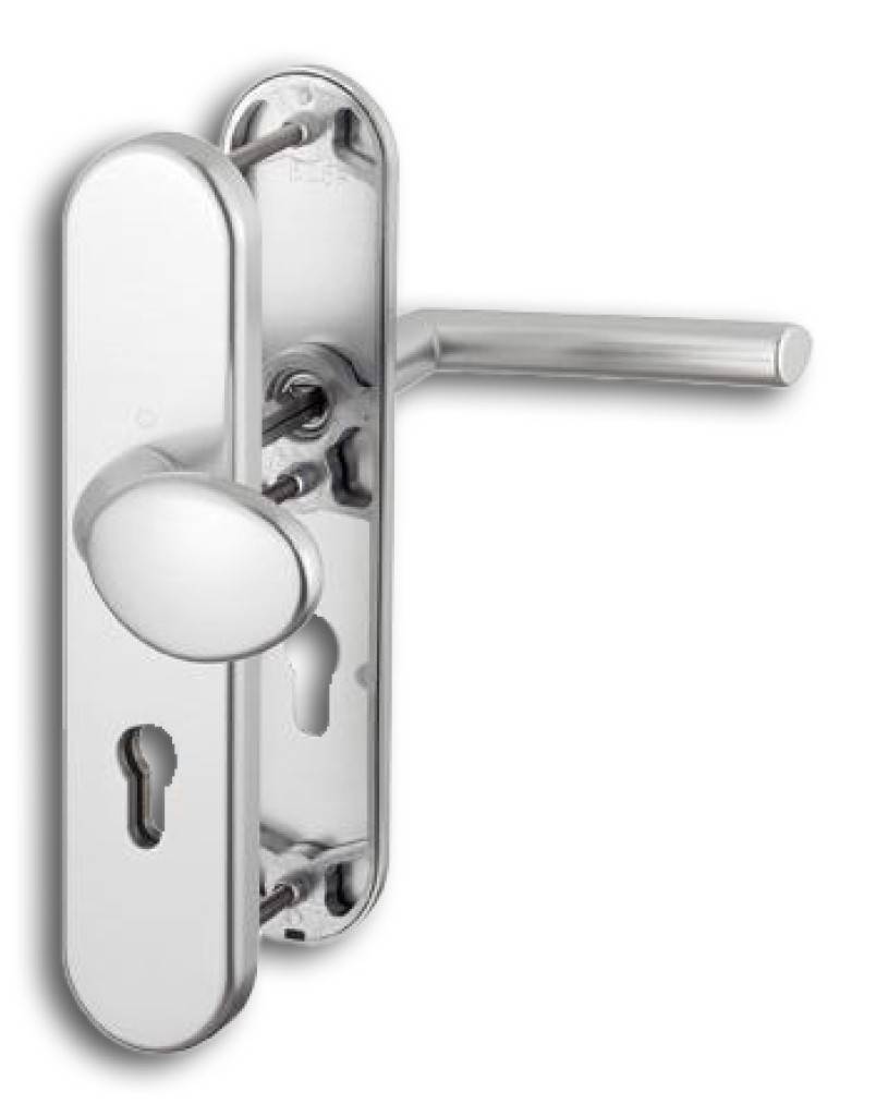 HOPPE-Aluminium-Schutz-Langschild-Wechsel-Garnitur für Außen-/Wohnungsabschluss-Türen geprüft nach DIN EN 1906 37-0142A SK2, zertifiziert nach