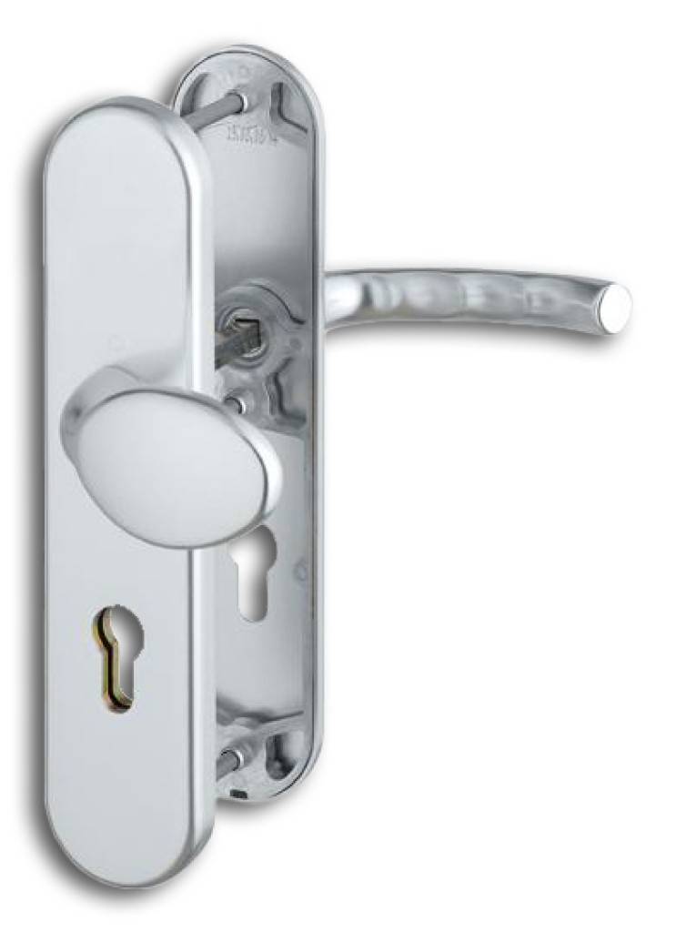 HOPPE-Aluminium-Schutz-Langschild-Wechsel-Garnitur für Außen-/Wohnungsabschluss-Türen geprüft nach DIN EN 1906 37-0142A SK2, zertifiziert nach