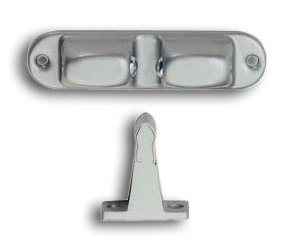 Türfeststeller 1055Türbeschlag, Türtechnik Für 55 mm Abstand Kloben zum Anschrauben aus Aluminium Feststeller aus Stahl Regulierbarer KugeldruckVe