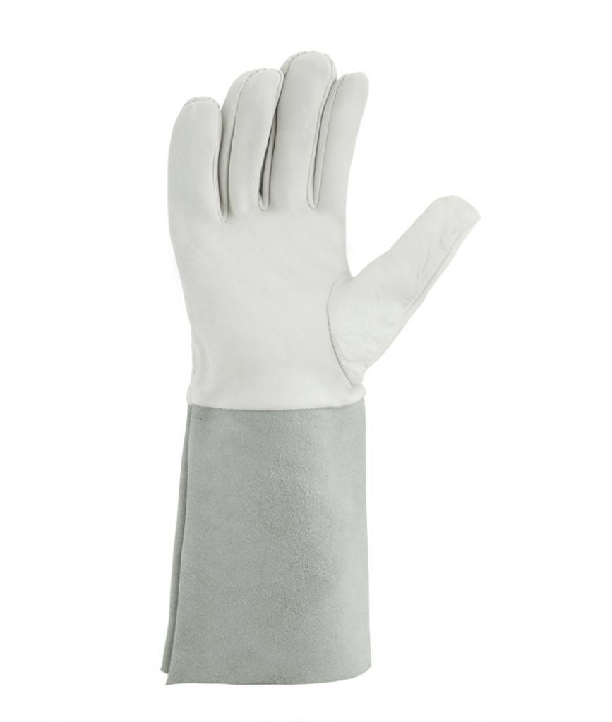 teXXor Schweißerhandschuhe ARGON IAusführung Ziegen-/Schafsnappaleder unbeschichtet 5-Finger-Design ungefüttert Pulsschutz durch extra lange Stulpe