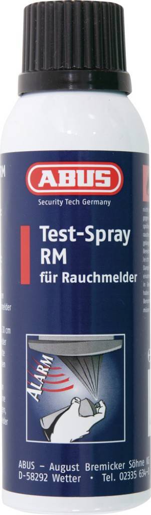 Funktionstests mit ABUS Test-SprayTest-Spray zur Überprüfung der Funktionstüchtigkeit von optischen Rauchwarnmeldern.Sie sind sich nicht sicher, ob