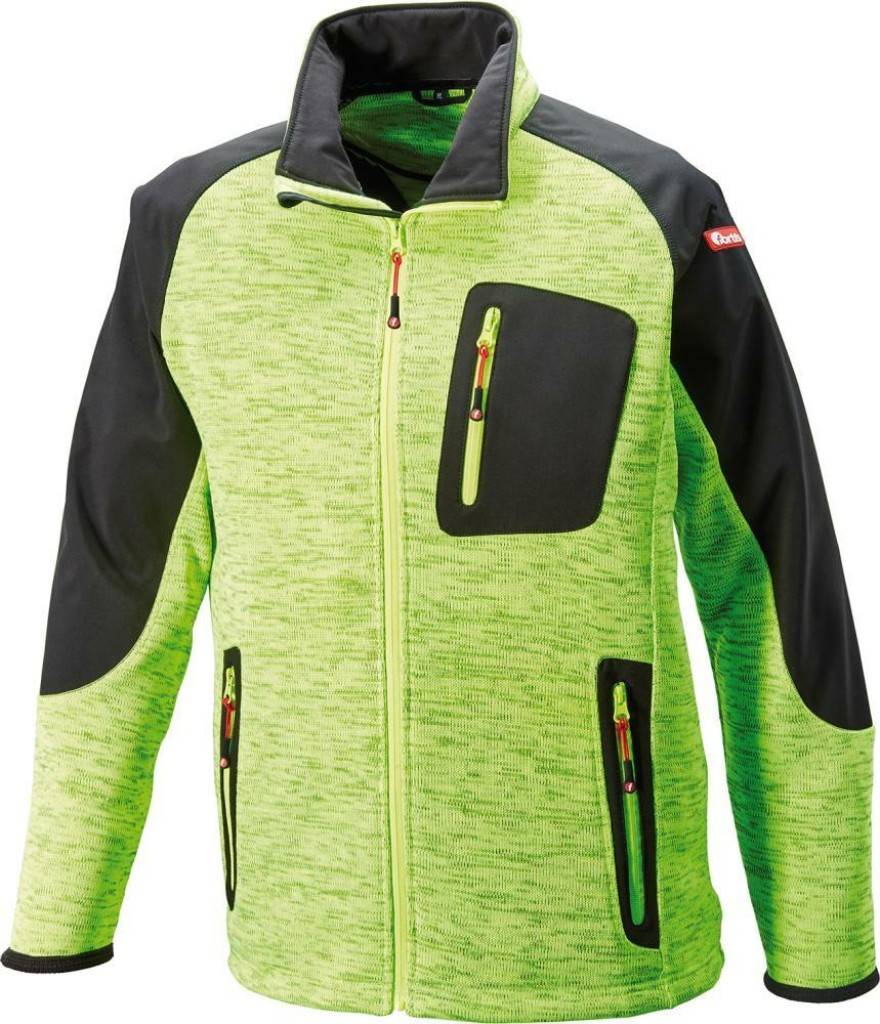 Strick-Softshell-Jacke twenty-fourEigenschaften Bis 30 C waschbar Atmungsaktiv Aus einem Strick-Softshell-Materialmix Kinnschutz am Reißv