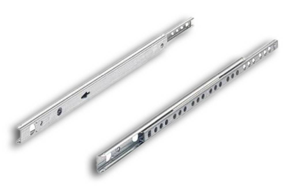 Kugelauszug KA 1730, 17 mm NutTeilauszug mit Auszuganschlag und AusrollsicherungFührungsschiene und Kugelkäfig bilden eine komplette, nicht trennbar